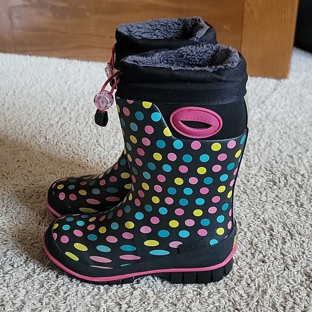 Western Chief Girls Size 12 Waterproof Winter Boots Faux Fur Lined -30°F EUC - Picture 6 of 14